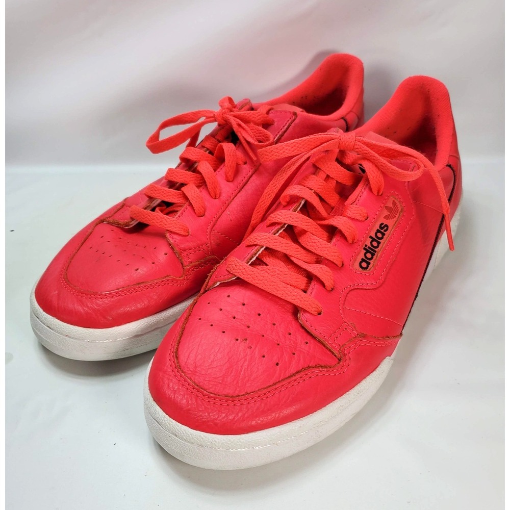 Adidas Continental 80 Men's Shoes Size 9.5 Shock Red Leather Low Top Lace Up
